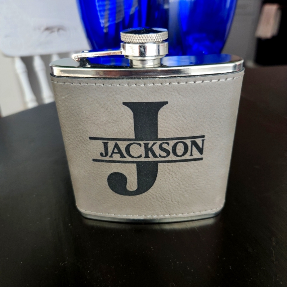 Leather wrapped flask